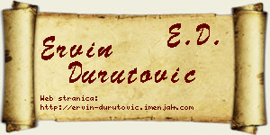 Ervin Durutović vizit kartica